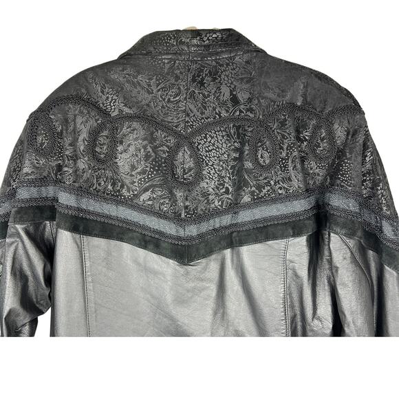 Wilsons Leather Long Trench Coat Jacket Mens Medium Black VTG Lace Suede Lined - Picture 9 of 16